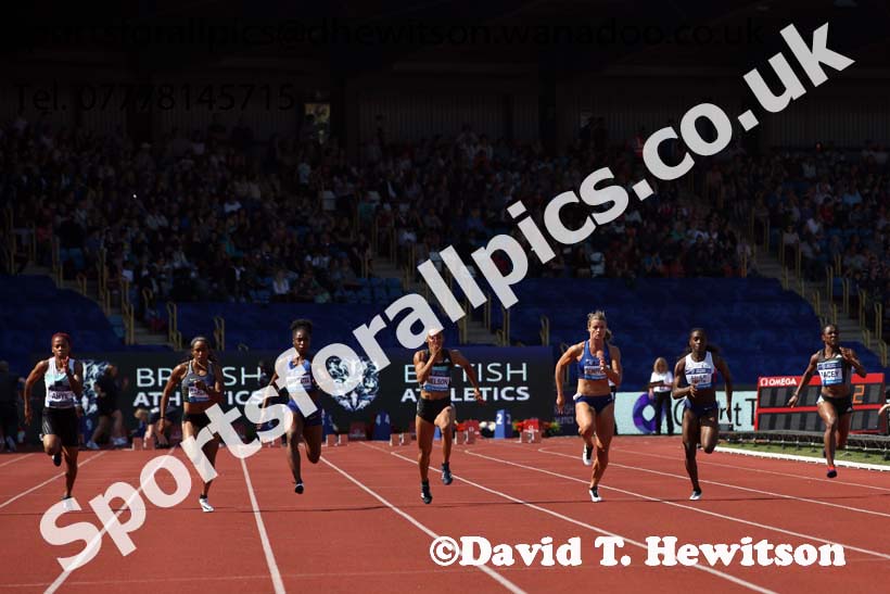 Womens 100 metres final, IAAF Diamond League, Birmingham. Photo: David T. Hewitson/Sports for All Pics